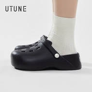 UTUNE รองเท้าเดินแบบพื้นหนาสำหรับผู้หญิงกลางแจ้งรองเท้าแตะแฟชั่นถนนสไลเดอร์ EVA แบบไม่ลื่นฤดูร้อน