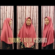 Tudung Labuh 2 Lapis Koshibo | Tudung Mencari Ilmu | Tudung Sekolah Agama | Awning On Point Flowy Mu