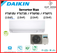Daikin FTKF25(1.0hp)/ FTKT35(1.5hp) / FTKF50(2.0hp)/ FTKF71(2.5hp)Inverter Wall Mounted Air Conditioner (R32 Gas) - FTKF Series WITH WIFI CONTROL