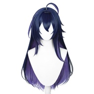 Prussian Blue with Purple Straight Long Wig for Seele Cosplay From Honkai Star Rail Synthetic Heat-R