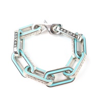 成色極佳☆LOUIS VUITTONM80195 手鍊 Monogram 鍊式手鍊 銀藍色 M 碼 義大利製造 女士