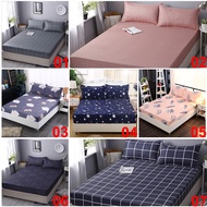 3 IN 1 Bedsheet Set Cadar Fitted Bedsheet Set Super Single Size Queen Size King Size Set Cadar 床單