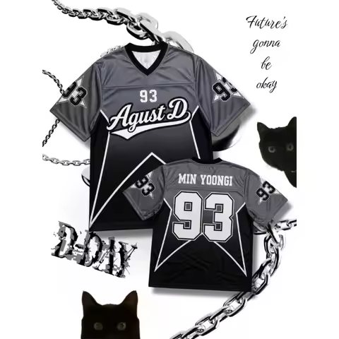 2026Summer #93 Jersey Streetwear Vintage Style Short Sleeve Hip Hop Sports Fashion Kpop Style Mesh F