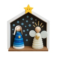 DIY Button Nativity Scene Kit Christmas Craft Set with Buttons Beads & Star for Holiday Decor Creati