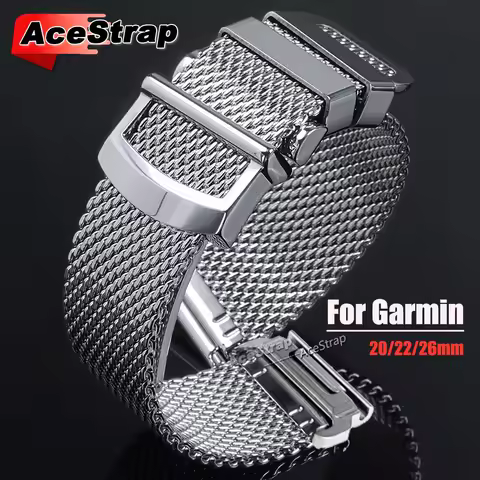 High Quality Milanese Metal Watch Strap for Garmin Fenix 7Xpro 6pro 7S 6X Pro Forerunner Tactix 7pro
