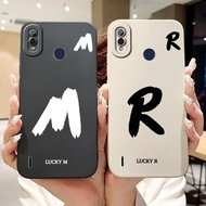 For Itel P33 Plus Lucky Initial Letter Phone Casing Itel P33Plus Lens Protective Soft Silicone Case