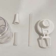 1pc Cloud & Letter Graphic Water Bottle, Simple PC Clear Water Bottle With Straw For Outdoor