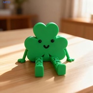 NESS Mini Clover Statue, Plastic Cartoon Clover Charm Decor, Classic Blessing Cute 3D Printing Figur