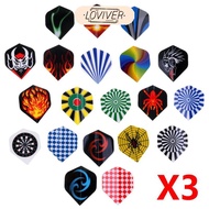 [LOVIVER] prettyia 60pcs Standard Dart Flights Durable PET Darts Flights Tail Assorted
