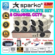 Sparko 4MP Full Set DIY 8 CHANNEL Full HD 1080P CCTV 8 CH DVR + Camera + Hard Disk + Power Supply + 