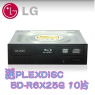 LG 16X Internal BDXL Blu-Ray Burner (WH16NS58D) White Box Free PLEXDISC BD-R 6X25G10 Pieces