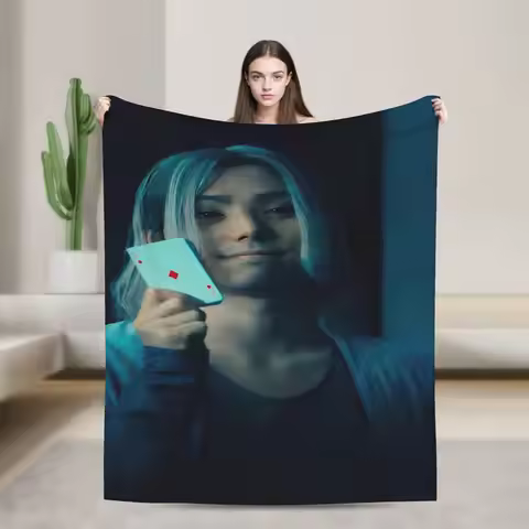 A-Alice In Borderland -Chishiya Girls Boys Plush Throw Blanket Street Trend Living Room Flannel Beds