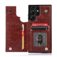 Leather Wallet Phone Case for Samsung Galaxy S23 S24 FE S25 Ultra Plus A15 A35 A55  A16 A54 5G with 
