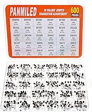 PANMILED 30 Values 600 Pieces Transistor Assortment Kit 2N2222 2N2907 2N3904 2N3906 2N5401 2N5551 S8