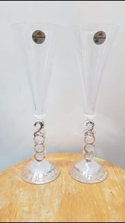 Cristal D'Arques Millenium (year 2000) champagne glasses (x2)
