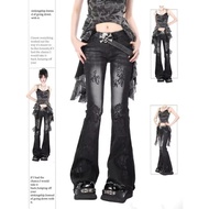 ZH【 Ready Stock】Flared Jeans for Woman Jorts Jeans Pants Women Shoujo Girl Style Women's Spring Clot