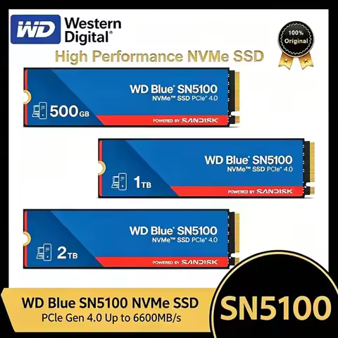 WD Blue SN5100 1TB NVMe SSD, PCIe Gen 4.0, up to 7,100 MB/s read, M.2 2280, internal drive for lapto