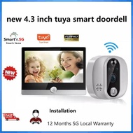 NEW 4.3 inch Tuya 1080P WiFi Smart Doorbell Eye Peephole Camera Two-way  Doorbell