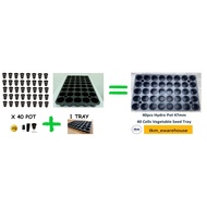 Fertigasi Hidroponik Sayur Daun [40 POT+1 TRAY] 47mm Mesh Hydro Pot Hydroponics Cup Net Pot Cawan Hy