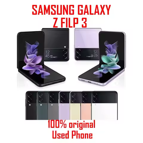 Samsung Galaxy Z Flip 3 Flip3 5G F711U1 F711N F711B 6.7" 8GB RAM 128GB/256GB ROM Snapdragon Foldable