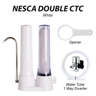 NISHIMEN Single Double CTC Super Slim Clear Housing Indoor Water Filter Set with Ceramic & Carbon Fi