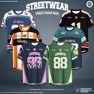 UNIQUE NATION STREETWEAR JERSEY DESIGN NUMBERIC PRINTED  BAJU ROUND-NECK KASUAL SIMPLE KAIN JERSEY
‌