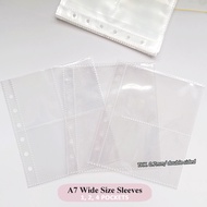 【A7 Wide Sleeves Only】high Clarity Loose Leaf A7 Square Size Binder Refills PP Sleeves 1pocket/2pock