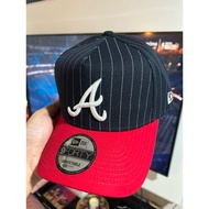 LJS CAPGAMING ONLINE SHOP NEWERA 9FORTY A-FRAME MLB ATLANTA BRAVES (2-TONE/PINSTRIPE)NAVYBLUE/RED