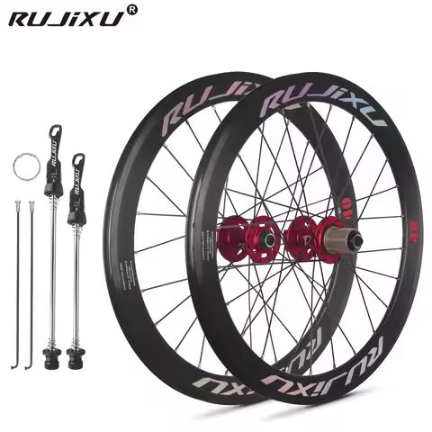 RUJIXU20''406 22"451 Rainbow Mark Bicycle Wheelset with Disc Brake Aluminum Alloy Durable System Bik