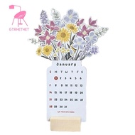 2024 Desk Calendar with Base 4 X 8Inch Flower Small Desk Calendar 2024 Desk Calendar Planner, Desk Planner