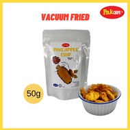Pakchips Vacuum dried Pineapple Chips MD2 (1 pack 50g) kerepek nenas kering Miv vege chips kudapan s