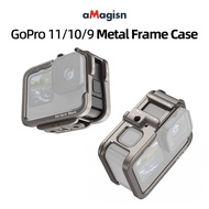 aMagisn For GoPro Hero 9 10 11 Accessories Ultra Light Metal Rabbit Cage GoPro11 Hero 11 Protective Frame Interface Extension Accessories