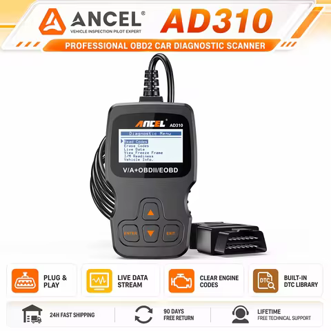 ANCEL AD310 OBD2 Diagnostic Tools Scan Tool Check Engine Light Vehicle Diagnostic Scanner Code Reade
