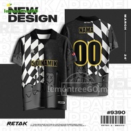 Dinamik Baju Hitam Lelaki Kolar Jersi Custom Nama Dan Nombor Lelaki Perempuan Batch 10 Jersey Retro 