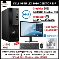 Dell OPTIPLEX 3080 SFF PC Core i5 (10th GEN) Desktop UPTO 32GB RAM WIN 11 PRO