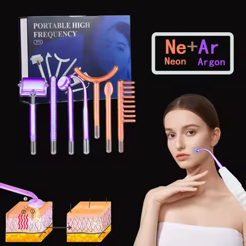 High Frequency Facial Wand For Hair Face Anti Aging Therapy Acne Tool Neon+Argon Wands Skin Beauty (