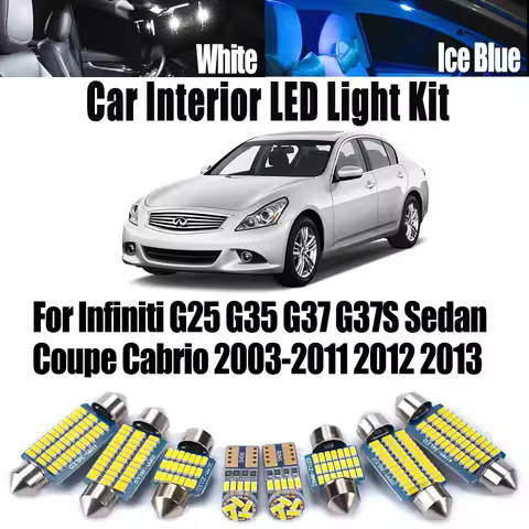 Canbus For Infiniti G25 G35 G37 G37S Sedan Coupe Cabrio 2003-2013 LED Interior Map Dome Door Trunk L