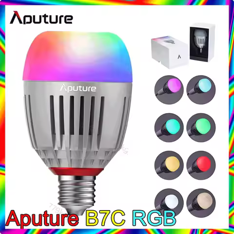 Aputure Accent B7C RGB Smart LED Light Bulb for Photographic Lighting Camera Dimming App Control Pho