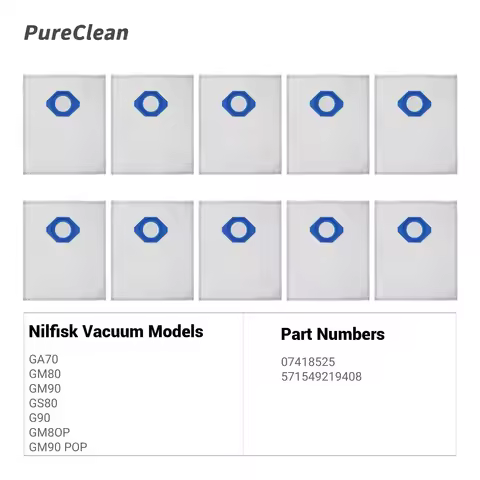 Fit for Nilfisk Fleece Dust Bag(107418525) GM80/GM80/GM90/GS80/G90 GM80P GM90 POP | Replacement for 