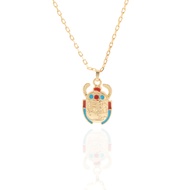 Cleopatra 18k Gold Plated Egyption Scarab Necklace -Egyptian amulet colouful scarab -Scarab Lucky Ch