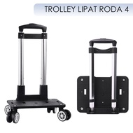 FOLDING TROLLEY FOR BAGS 4-WHEEL TROLLEY HANDLE/