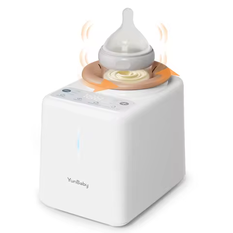 YunBaby Waterless Baby Bottle Warmer – Fast Heating & Auto Rotation for Formula, Adjustable Temp, Fi