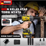 MESIN ZHIPU CORDLESS IMPACT WRENCH BRUSHLESS 660N.M IMPACT BATTERY 298VF DRILL MACHINE FOR CAR BOLTS
