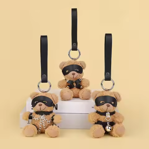 Erotica SM props decorative toys bondage bondage bear keychain sexual innuendo cute mini bear pendan