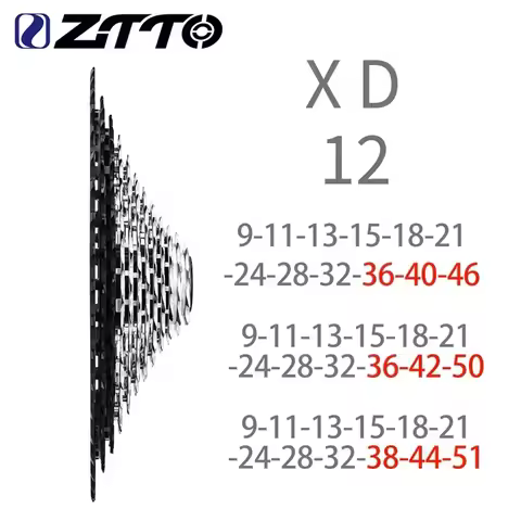 ZTTO SLR3 12s MTB Cassette 9-46T 9-50T 9-51T XD 12-Speed Super Light Weight CNC Spokets K7 Universal