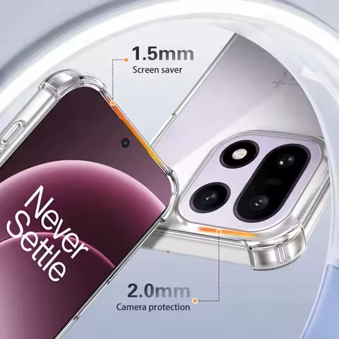 Transparent Shockproof Case for OnePlus 15 15R 13 13R 12 12R 11 11R 9 9R 8 8T 7 7T 6 6t Pro Nord 4 C