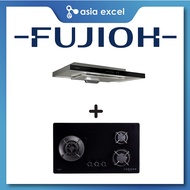 FUJIOH FR-MS1990R 90CM SLIMLINE HOOD + FUJIOH FH-GS5030 SVGL 3 BURNER GLASS GAS HOB