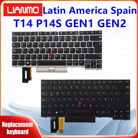 Latin American Spanish Notebook Keyboard Suitable for Lenovo ThinkPad T14 P14S GEN1 T14 P14S GEN2 Si