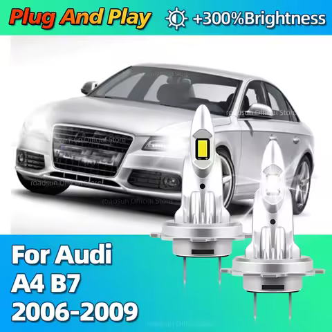 Mini Fanless Led Lamp 6000K Car Headlight 180W High Power Bulb Wireless Plug and Play For Audi A4 B7