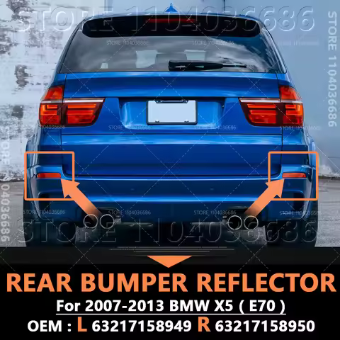 For 2007-2013 E70 BMW X5 3.0si 3.5d 35dX 35iX 4.8i 50iX M Rear Bumper Reflector Warning Reflective S
